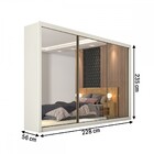 Guarda-roupa Casal Braga 3 Portas 6 Gavetas Espelhado Off Whi