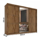 Guarda-roupa Casal Braga 3 Portas 6 Gavetas Flex Braúna/off W