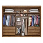 Guarda-roupa Casal Braga 3 Portas 6 Gavetas Flex Braúna/off W