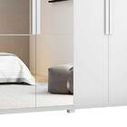 Guarda-roupa Casal Branco Com Espelho 6 Portas 4 Gavetas Cana