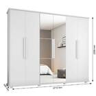 Guarda-roupa Casal Branco Com Espelho 6 Portas 4 Gavetas Cana