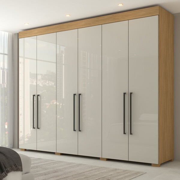 Guarda-roupa Casal Broadway 6 Portas 2 Gavetas Marrocos/off W