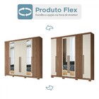 Guarda Roupa Casal Buriti Ripado 6 Portas Com Espelho E Pés -