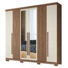 Guarda Roupa Casal Buriti Ripado 6 Portas Com Espelho E Pés -