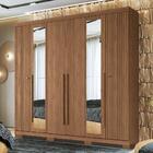 Guarda Roupa Casal Buriti Ripado 6 Portas Com Espelho E Pés -