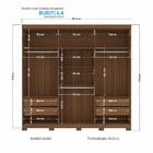 Guarda Roupa Casal Buriti Ripado 6 Portas Com Espelho E Pés -