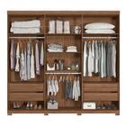 Guarda Roupa Casal Buriti Ripado 6 Portas Com Espelho E Pés -