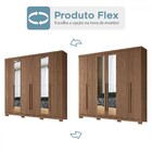 Guarda Roupa Casal Buriti Ripado 6 Portas Com Espelho E Pés -