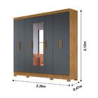 Guarda Roupa Casal C/8 Portas C/espelho Cinza Freijo