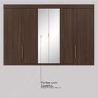 Guarda-roupa Casal Cádis 4 Portas 6 Gavetas Com Espelho Café