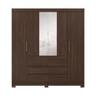 Guarda-roupa Casal Cádis 4 Portas 6 Gavetas Com Espelho Café