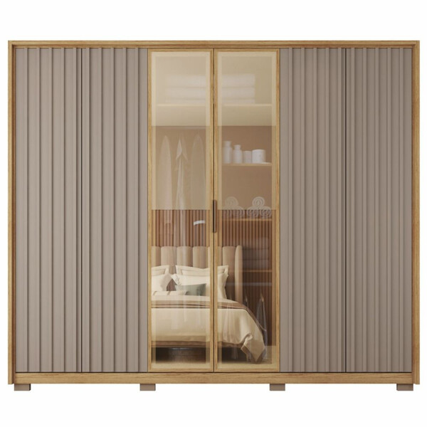 Guarda Roupa Casal Caemmun Centurium 270 Cm 6 Portas Com Espe