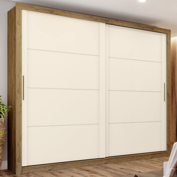 Guarda-roupa Casal Cairo 2 Portas 4 Gavetas Rústico/off White