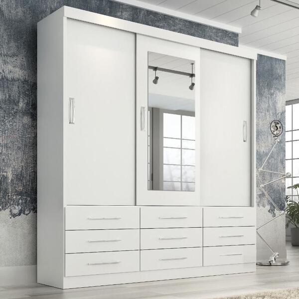 Guarda Roupa Casal Cairo 3ps Corre 9 Gav C/ Esp