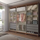 Guarda-roupa Casal Calábria 6 Portas 6 Gavetas Espelho Cinza/