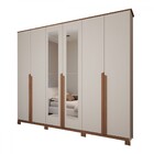 Guarda-roupa Casal Calábria 6 Portas 6 Gavetas Espelho Nature