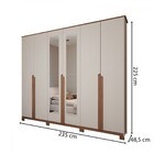 Guarda-roupa Casal Calábria 6 Portas 6 Gavetas Espelho Nature