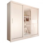 Guarda-roupa Casal Cali 3 Portas 3 Gavetas Com Espelho Branco