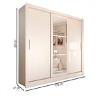 Guarda-roupa Casal Cali 3 Portas 3 Gavetas Com Espelho Branco