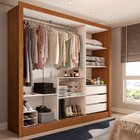 Guarda-roupa Casal Cali 3 Portas 3 Gavetas Com Espelho Cinamo