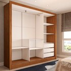 Guarda-roupa Casal Cali 3 Portas 3 Gavetas Com Espelho Cinamo