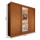 Guarda-roupa Casal Cali Slim 3 Portas Com Espelho Cinamomo -