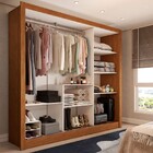 Guarda-roupa Casal Cali Slim 3 Portas Com Espelho Cinamomo -