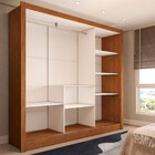 Guarda-roupa Casal Cali Slim 3 Portas Com Espelho Cinamomo -