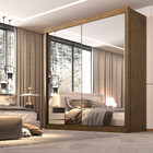 Guarda Roupa Casal California 2 Portas Com Espelho 6 Gavetas