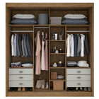 Guarda Roupa Casal California 2 Portas Com Espelho 6 Gavetas