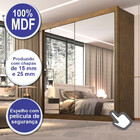 Guarda Roupa Casal California 2 Portas Com Espelho 6 Gavetas