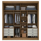 Guarda Roupa Casal California 2 Portas Com Espelho 6 Gavetas