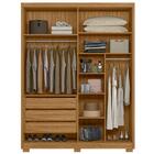 Guarda Roupa Casal Califórnia Ripado 4 Portas Com Espelho - M