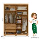 Guarda Roupa Casal Califórnia Ripado 4 Portas Com Espelho - M