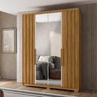 Guarda Roupa Casal Califórnia Ripado 4 Portas Com Espelho - M