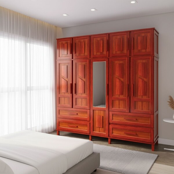 Guarda-roupa Casal Campo Grande 10 Portas 4 Gavetas Com Espel