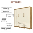 Guarda Roupa Casal Canadá 6 Portas Nature Champanhe Vila Rica