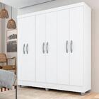 Guarda Roupa Casal Cancun Sem Gavetas 6 Pts Branco - Móveis A