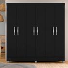 Guarda Roupa Casal Cancun Sem Gavetas 6 Pts Preto Fosco - M.a