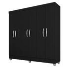 Guarda Roupa Casal Cancun Sem Gavetas 6 Pts Preto Fosco - M.a