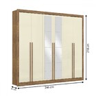 Guarda-roupa Casal Cannes 6 Portas 6 Gavetas Com Espelho Ipê/