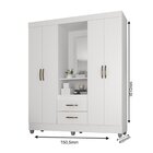Guarda Roupa Casal Capela Com Espelho 4 Portas E 2 Gavetas E