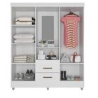 Guarda Roupa Casal Capela Com Espelho 4 Portas E 2 Gavetas E