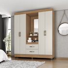 Guarda Roupa Casal Capela Com Espelho 4 Portas E 2 Gavetas E