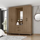 Guarda Roupa Casal Capela Com Espelho 4 Portas E 2 Gavetas E