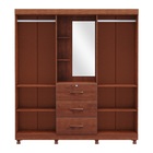 Guarda-roupa Casal Capela Linha Bronze Imbuia 4 Portas Espelh