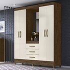 Guarda-roupa Casal Capelinha 4 Portas 3 Gavetas Com Espelho E