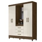 Guarda-roupa Casal Capelinha 4 Portas 3 Gavetas Com Espelho E