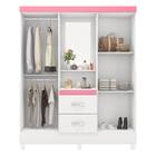 Guarda Roupa Casal Capelinha Lord Com Espelho 4 Portas 2 Gave