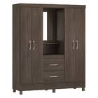 Guarda Roupa Casal Capelinha Lord Com Espelho 4 Portas 2 Gave